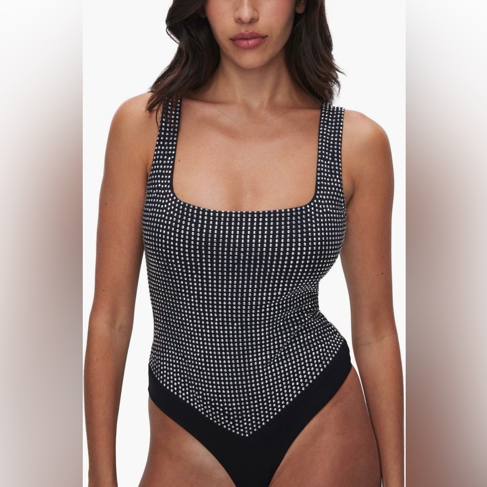Good American Crystal Tank Bodysuit
